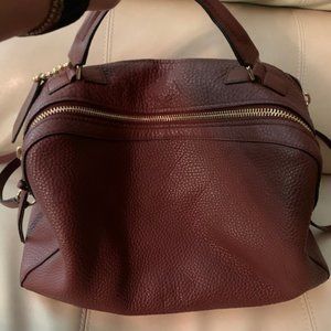 Coach Bleeker Toaster satchel brown pebble leather